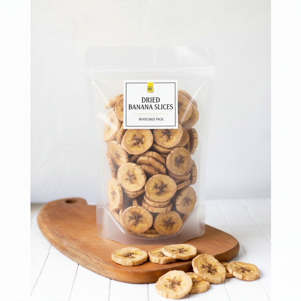 Dried Banana Slices Wholesale 10Kg | 22Lb | Ready-to-Use Cocktail Garnish & Snack